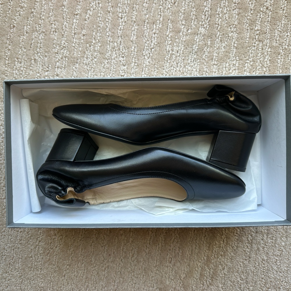 Everlane The Day Heel Black - Size 6 - Leather Made in Italy - 2” Block Heel